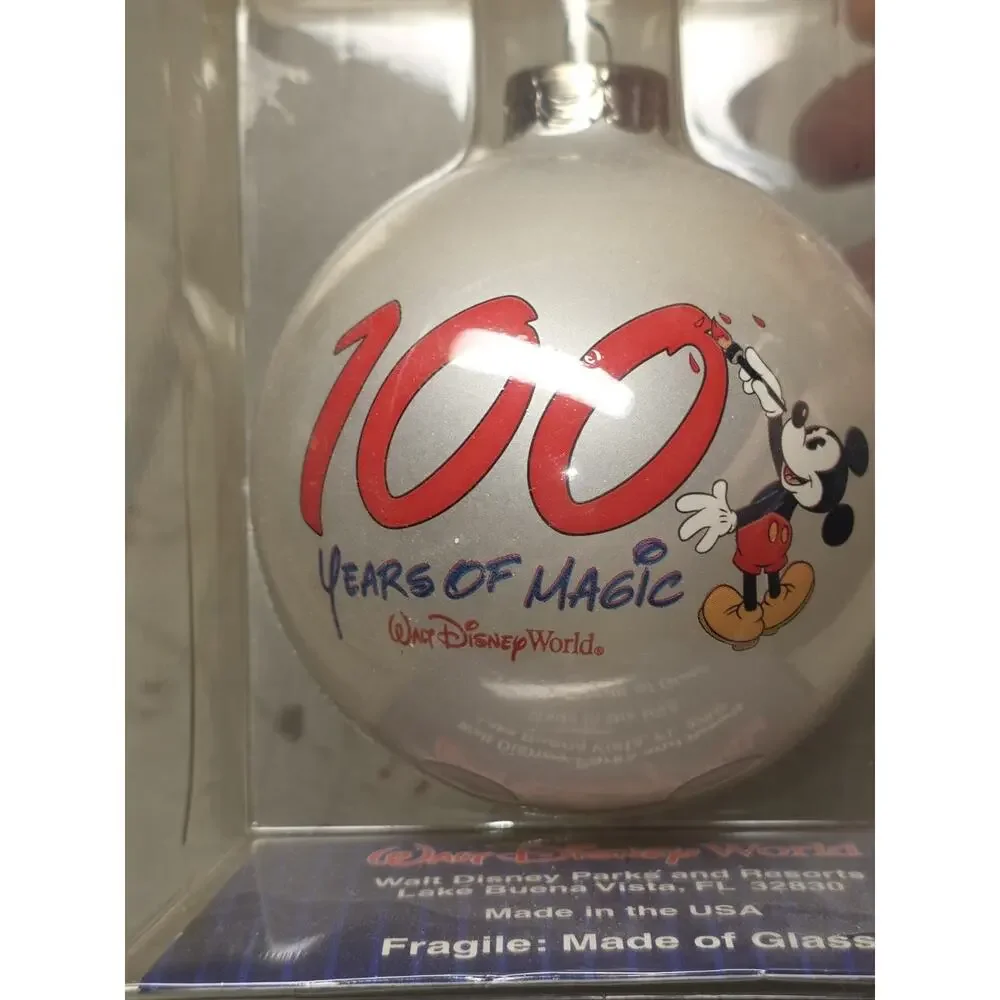 Vtg 100 Years of Magic Glass Ornament Christmas Walt Disney World Mickey Mouse